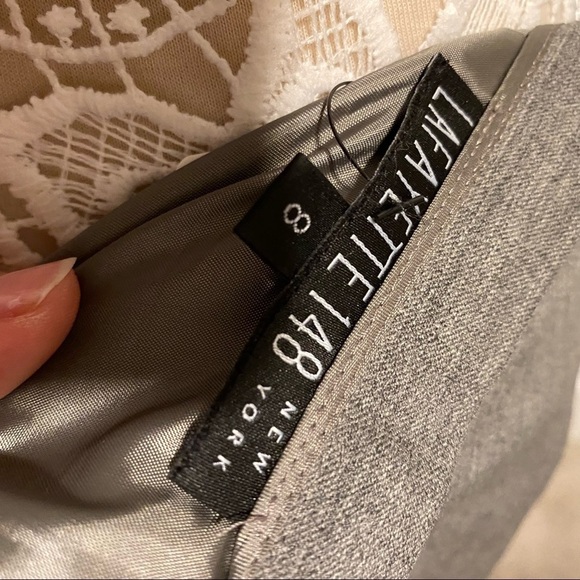 Lafayette 148 New York Kneelength Grey Midi Skirt Tulip Pleated Zip Closure 8 - Picture 6 of 6